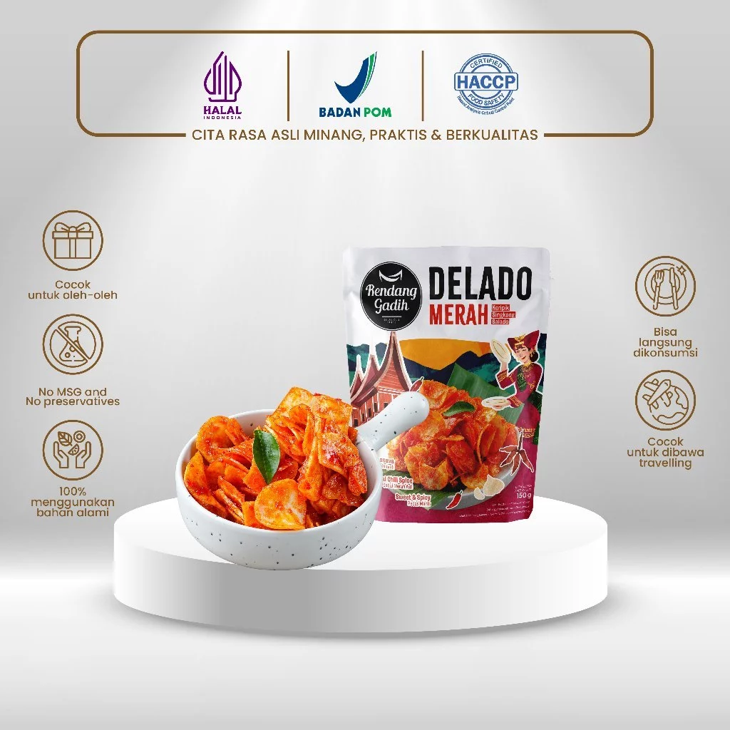 Keripik Singkong Delado Merah 150 g