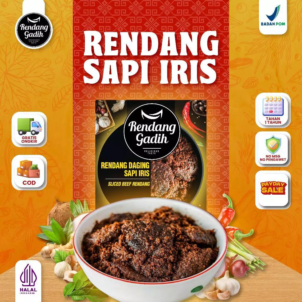 Rendang Daging Sapi Iris 250 g